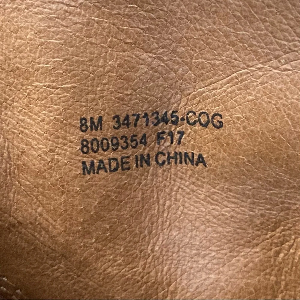 Frye Jennifer Western Leather Side Zip Ankle Boots in Carmel Cognac, Size 8